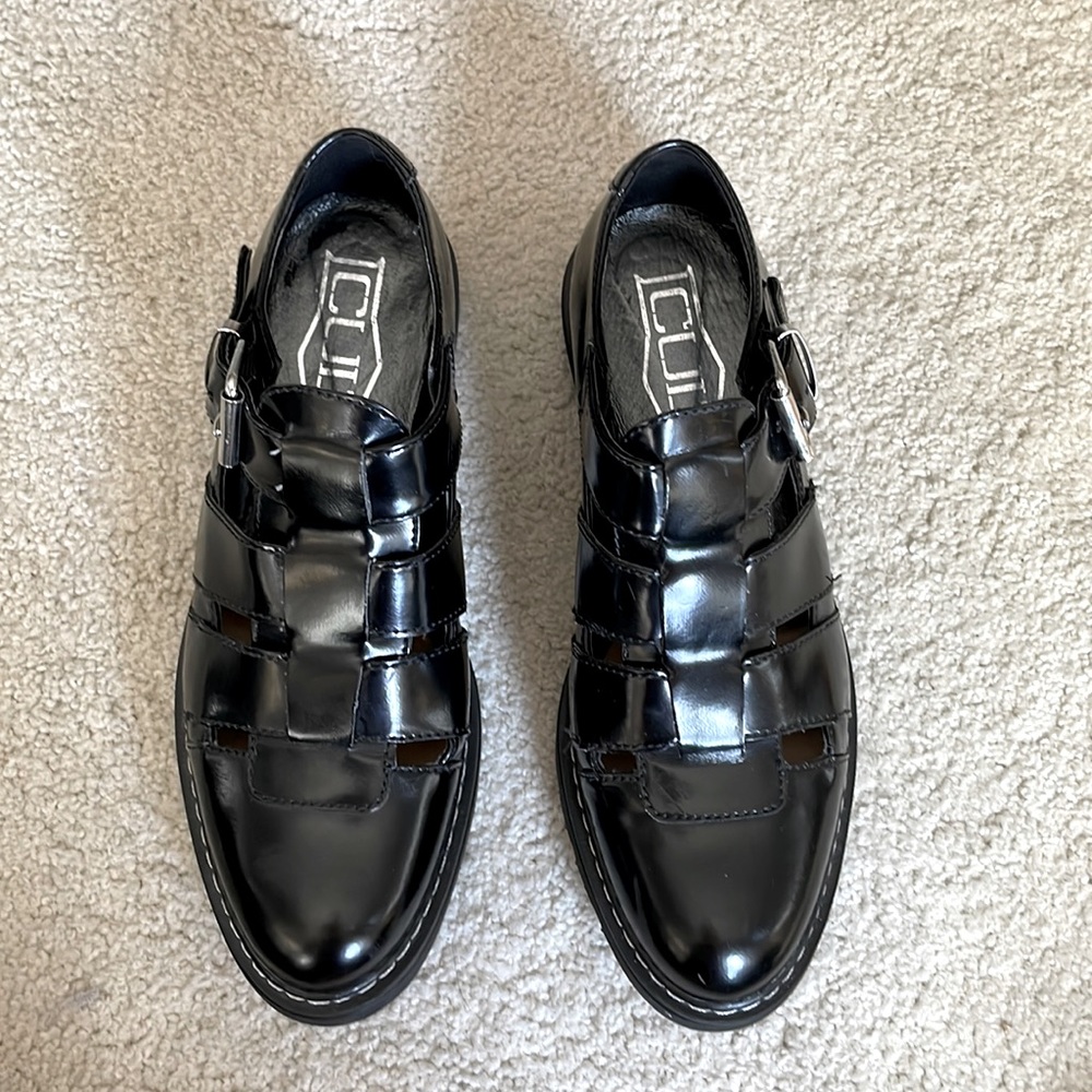 Cult Black Woven Loafer with Buckle, Size 38